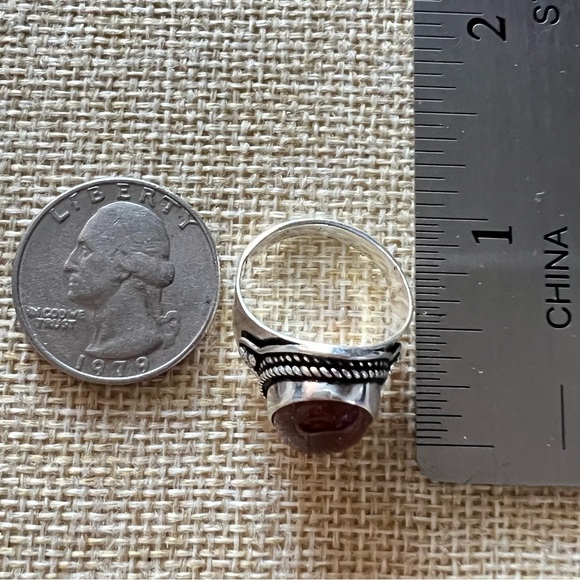 New Sandstone Silver Overlay Band Ring Size 7.25 - Picture 8 of 9